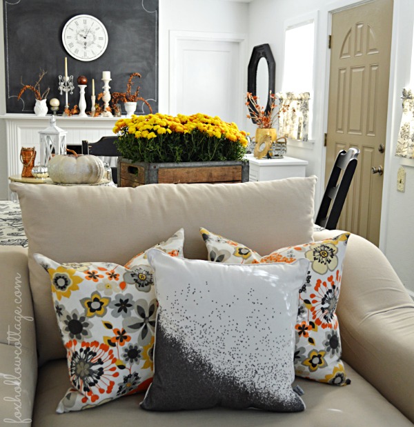 HomeGoods Living Room in Neutral Yellow White Grey