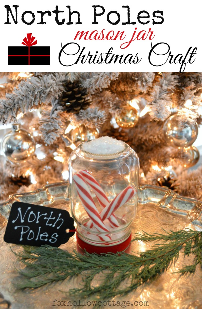 Mason Jar Christmas Craft Candy Cane Snow Globe