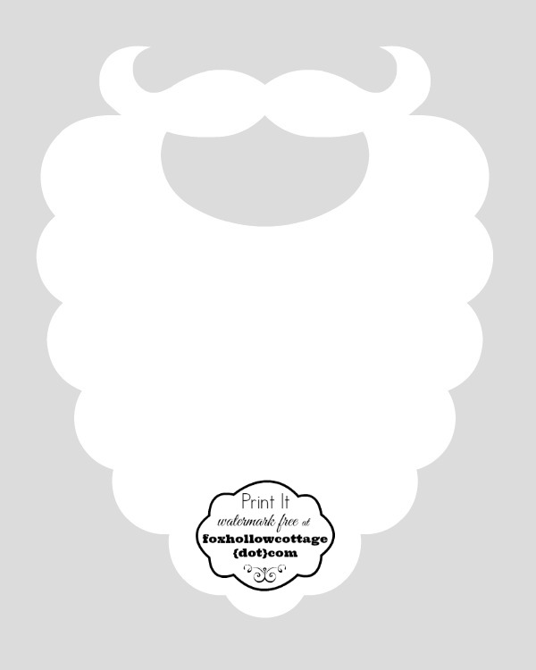 Free Christmas Printable Santa Hat and Beard Photo Booth Props Fox