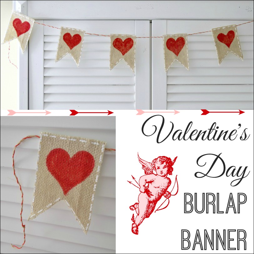 Wreath Banner Love Banner XOXO banner Burlap Banner Valentines Banner I love you banner
