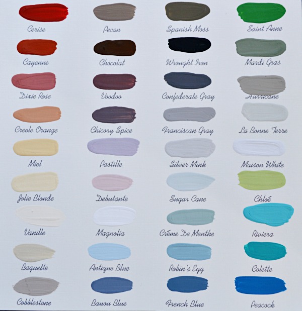 Maison Blanche Paint 36 Color Chart