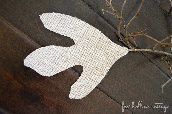 Fall Burlap and Paper Leaf Silhouette Fall Craft