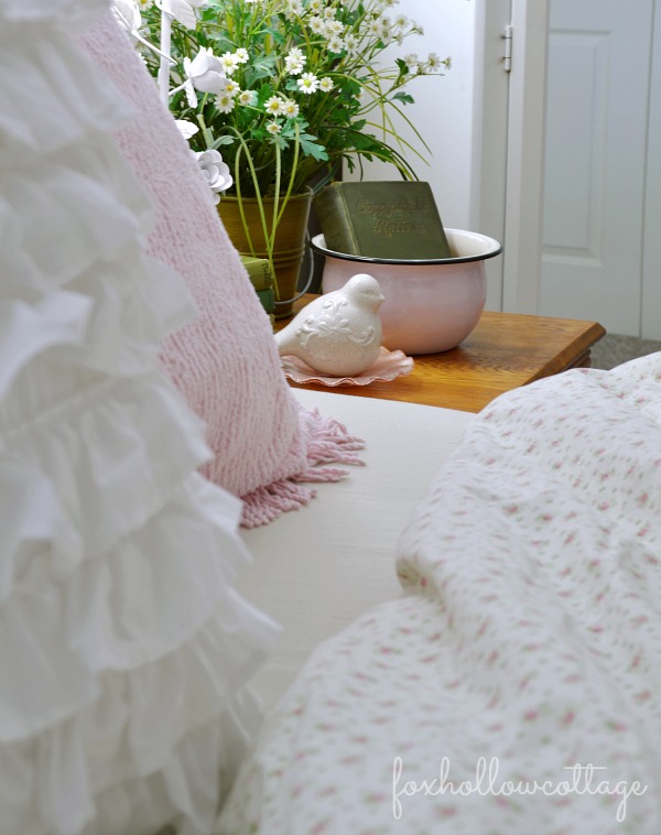Shabby Pink White & Green Cottage Bedroom Tour 1