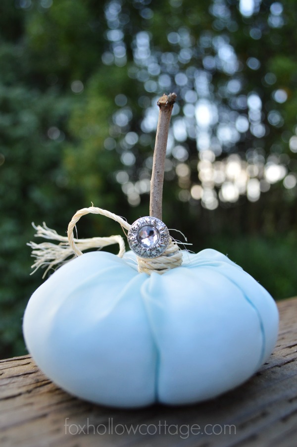 Tiny Blue Moon Shabby Chiffon Pumpkin Craft