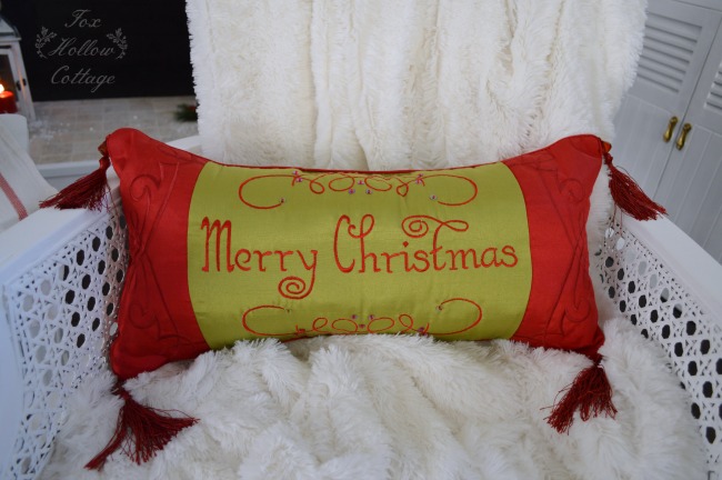 Merry Christmas Pillow - Classic Red and Green