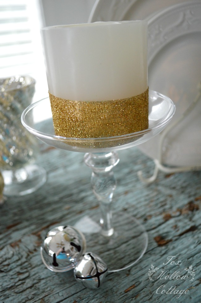 Diy Glitter Gold Candle