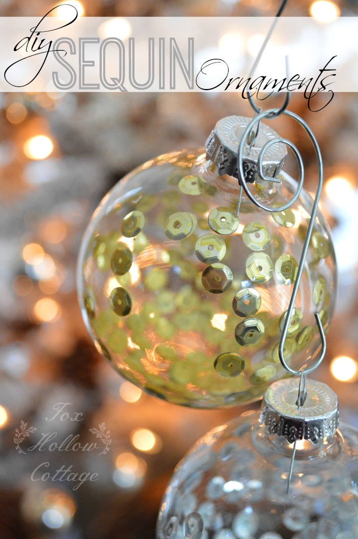 Make a diy Glass Christmas Ornament with Sequins - Mixed Metals in Gold and Silver