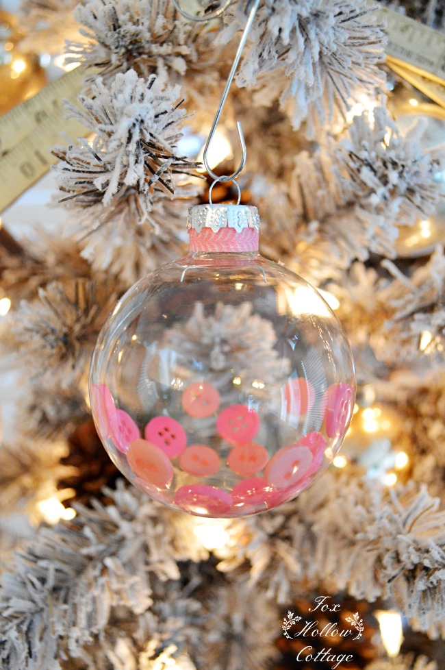 Pink Button diy Christmas Tree Ornament