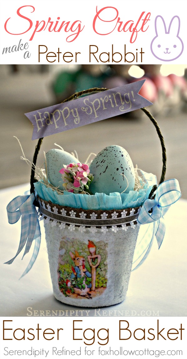 Spring Craft Peter Bunny Rabbit Easter Egg Basket