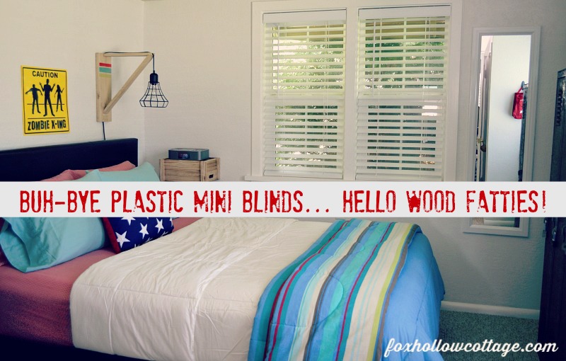 Eclectic Teen Boy Bedroom Makeover - New Faux Wood 2 inch Blinds