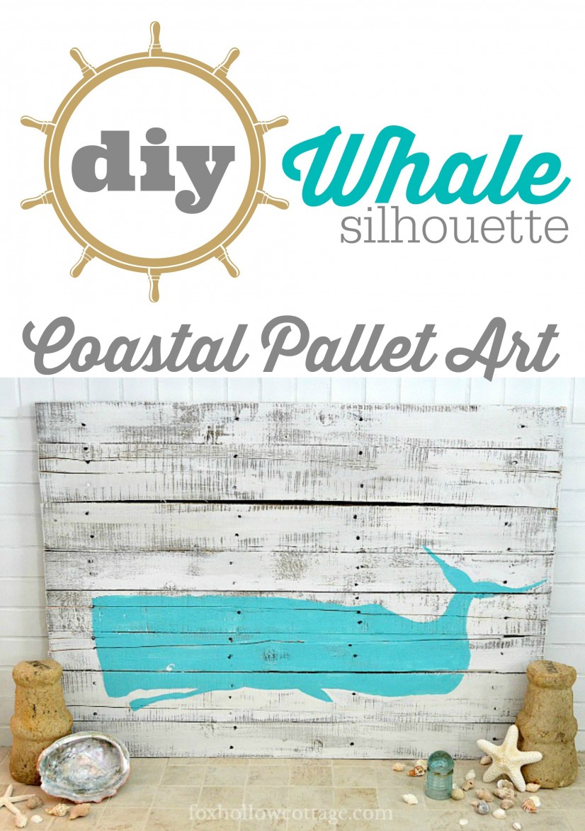 Diy Whale Silhouette Coastal Pallet Home Decor Art www.foxhollowcottage