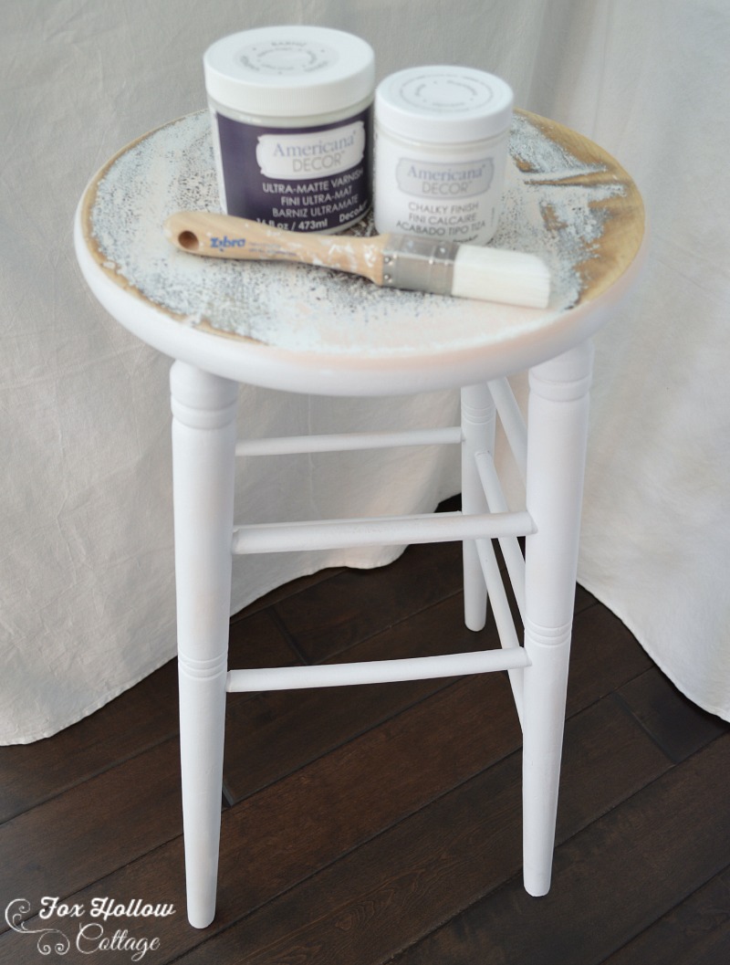 Everlasting Love:  a white paint makeover | During makeover, Chalky Finish paint