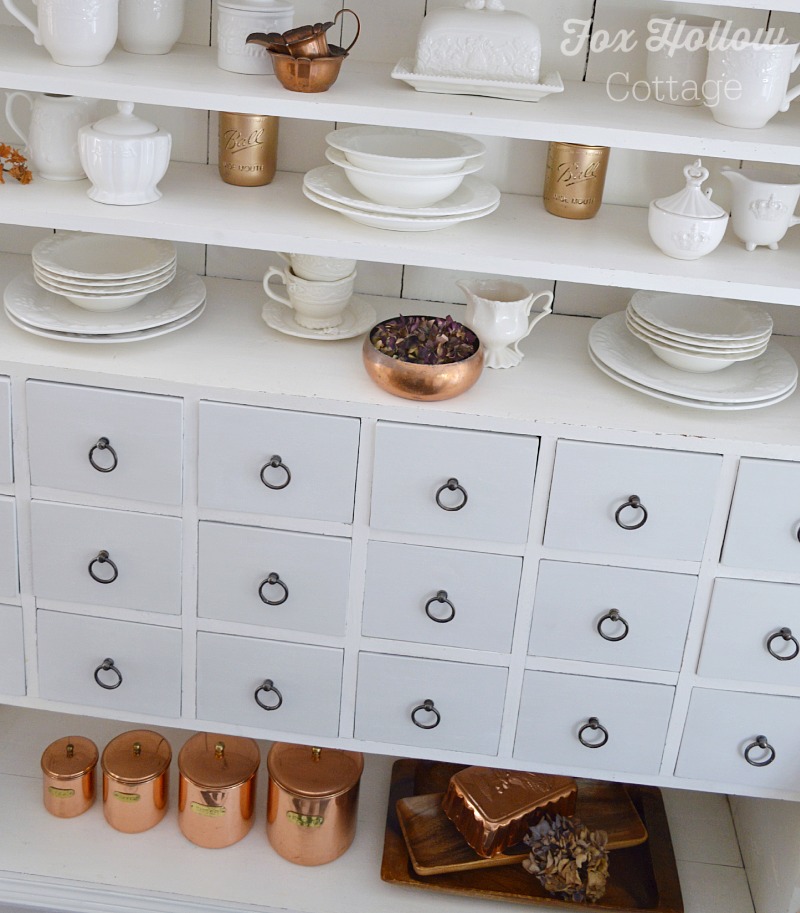 Fall at the Cottage 3 - Apothecary Cabinet - Home Decorating foxhollowcottage