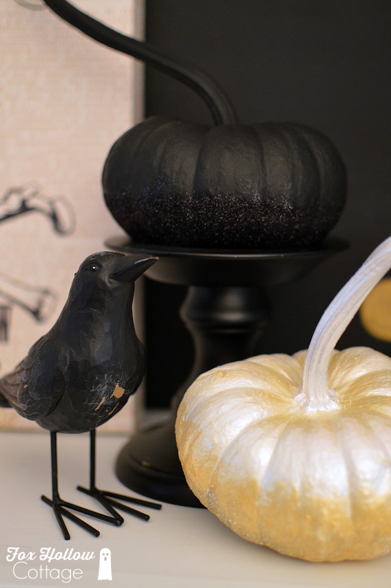 Painted Pumpkins Pottery Barn Crow foxhollowcottage.com