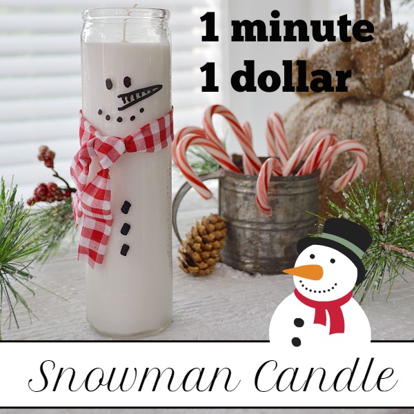 dollar tree snowman Christmas candle