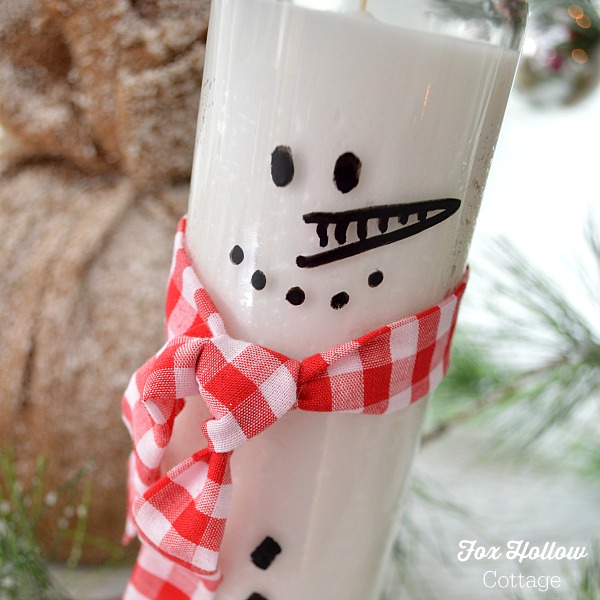 Frosty the snowman candle Dollar Tree Christmas craft