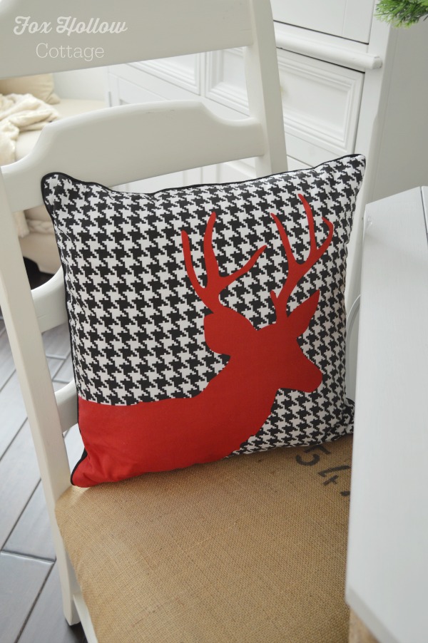 Houndstooth Deer Pillow