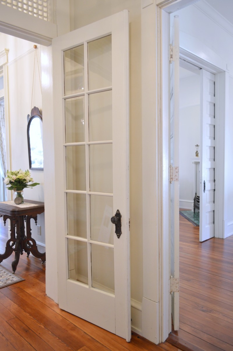 Foyer. Entryway Vestibule - French Doors - Morgan Ford Southern Romance House in Mobile, Alabama - Renovation by Phantom Screens