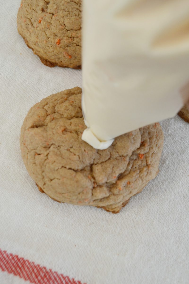 Cream Cheese Frosting on Carot Cake Cookies