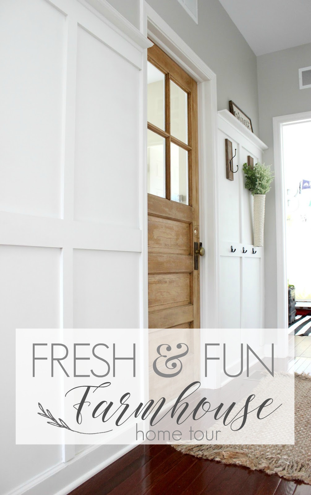 Take a Farmhouse Flavored Home Tour today! Shiplap and Board and Batten, along with Aqua Accents keep this Delightfully Noted Chicago home Fresh and Fun!