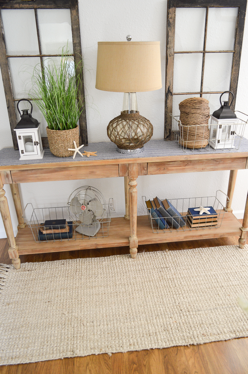 Summer Entryway at The Little Cottage | Coastal Cottage Nautical Decorating