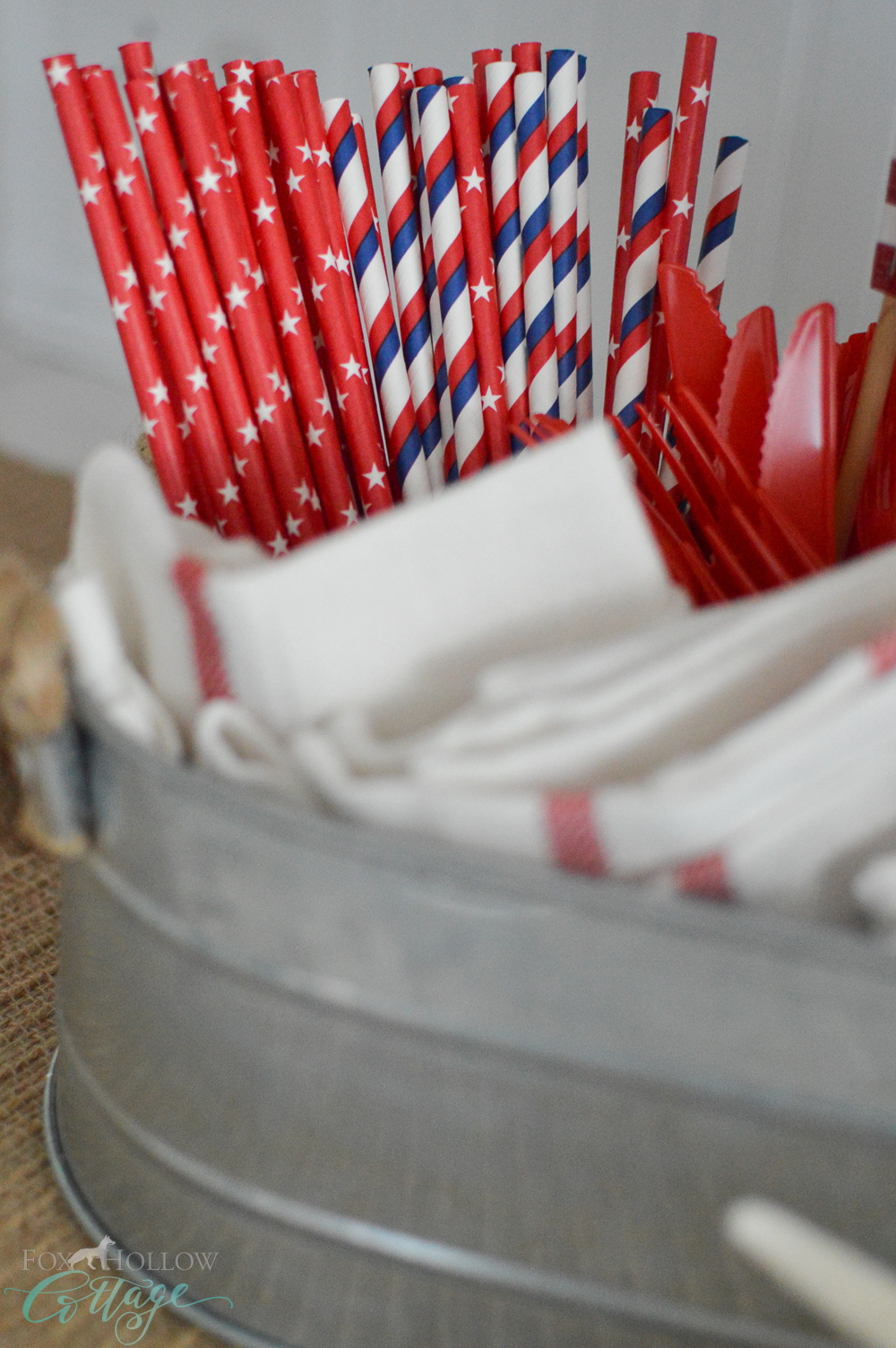 Simple 4th of July Table Decorating Ideas, Vintage Paper Straws