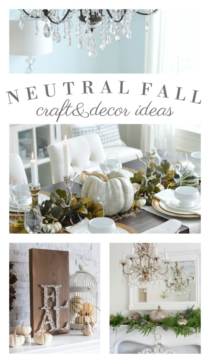 diy craft + decor ideas for decorating your home with neutral colors for fall