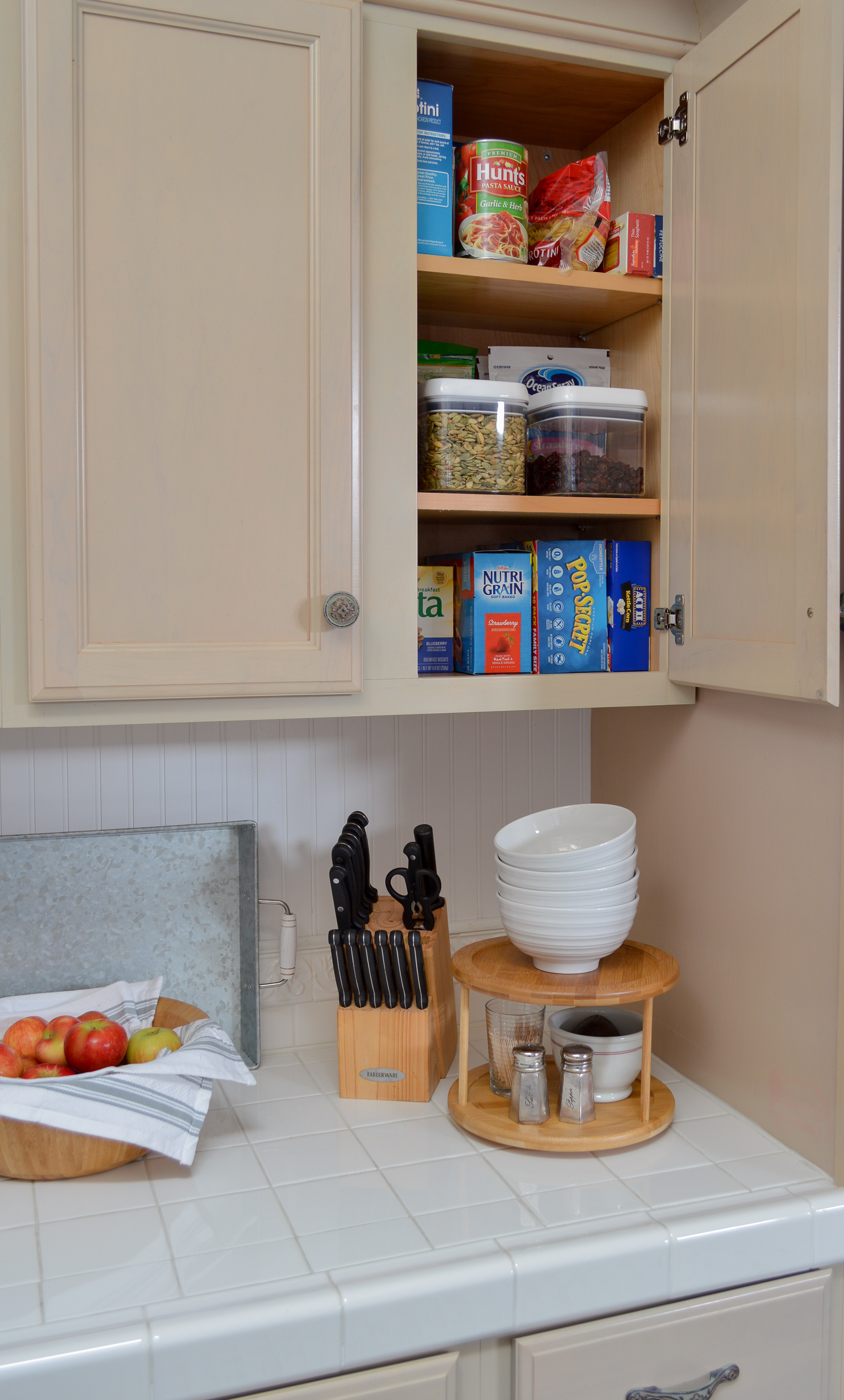 Tips and ideas to purge, clean and organize the kitchen - budget friendly real-life organization details at www.foxhollowcottage.com #sponsored with Better Homes & Gardens at Walmart