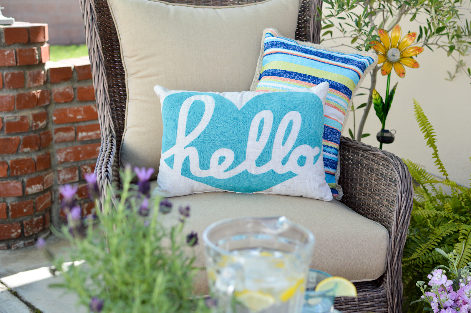 Small Space Patio Decorating Ideas with Really Comfortable Outdoor Furniture www.foxhollowcottage.com #sponsored with Better Homes & Gardens. Find it at Walmart
