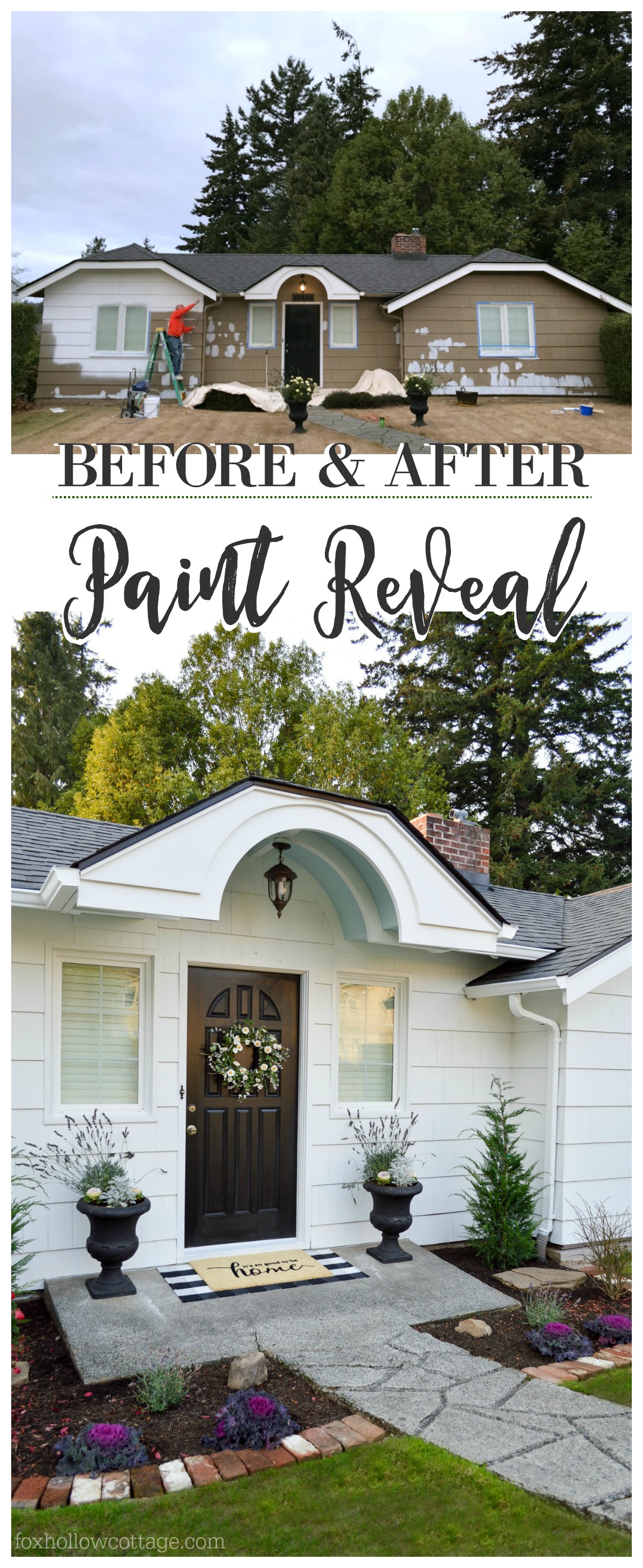 Before And After White Exterior House Paint Reveal