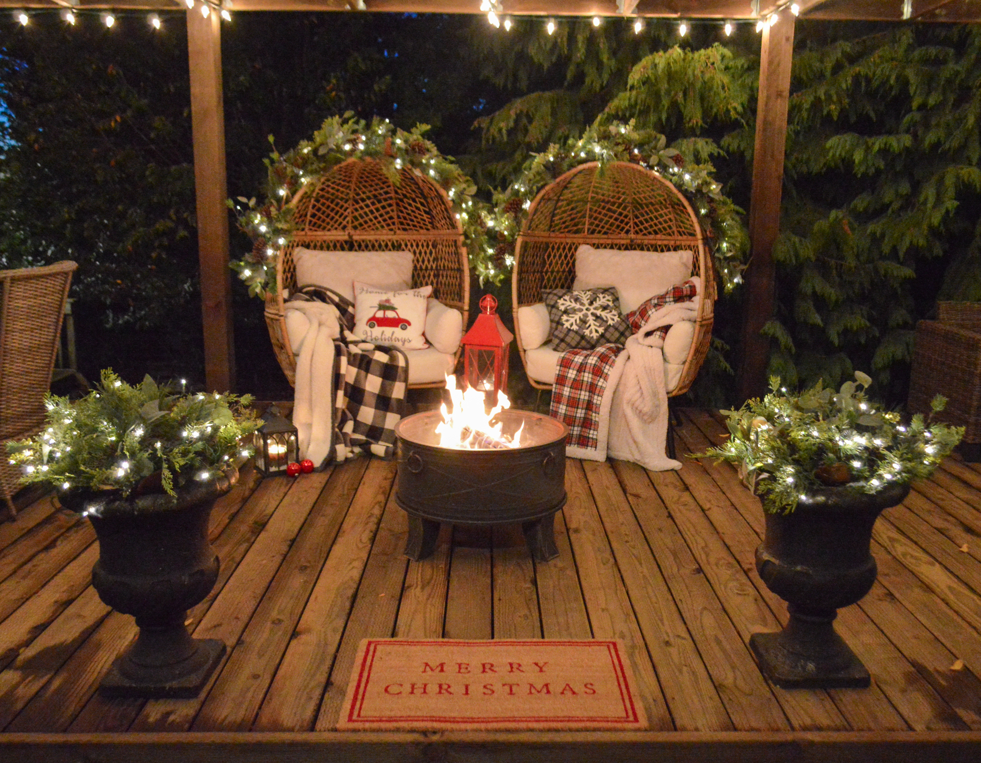 Outdoor Christmas Decorating + NEW Deck And Pergola Peek