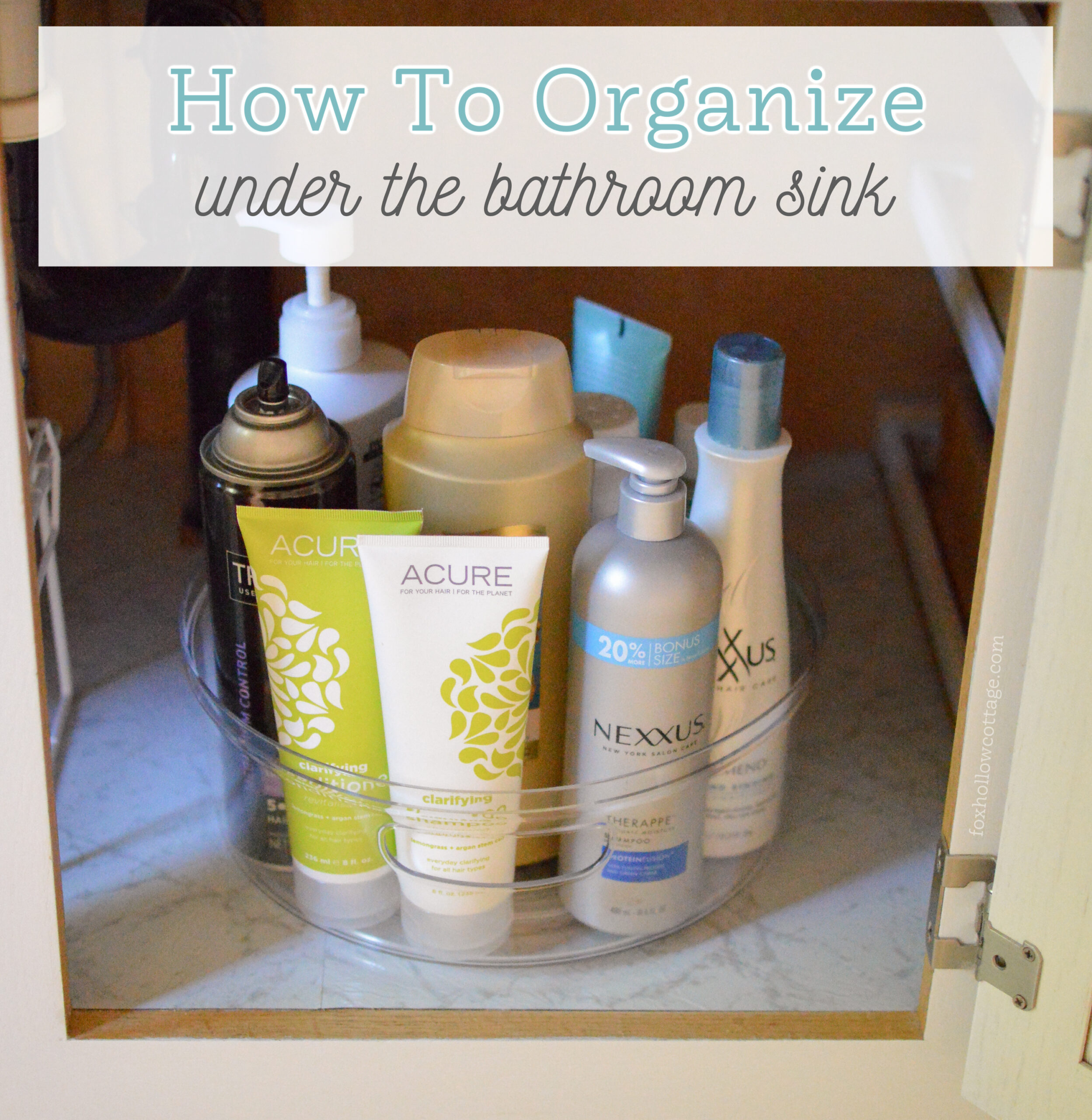 How To Organize Under The Bathroom Sink - Fox Hollow Cottage