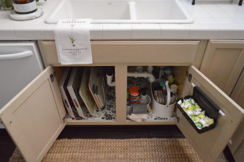 How To Organize Under The Kitchen Sink - Fox Hollow Cottage