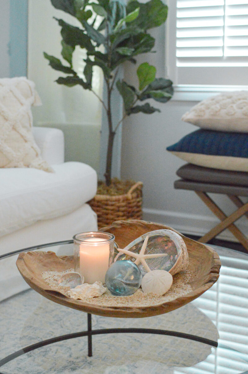 How To Style A Teakwood Bowl For A Coastal Look - Fox Hollow Cottage